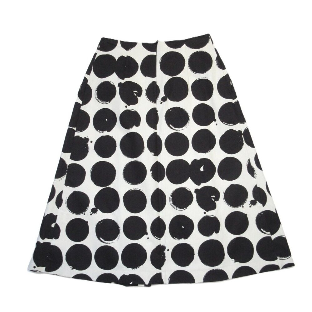 NWT marimekko Hilama in Ruusuruoho Black White Circle Dot Pleated Skirt 34 / 4 - Picture 5 of 7